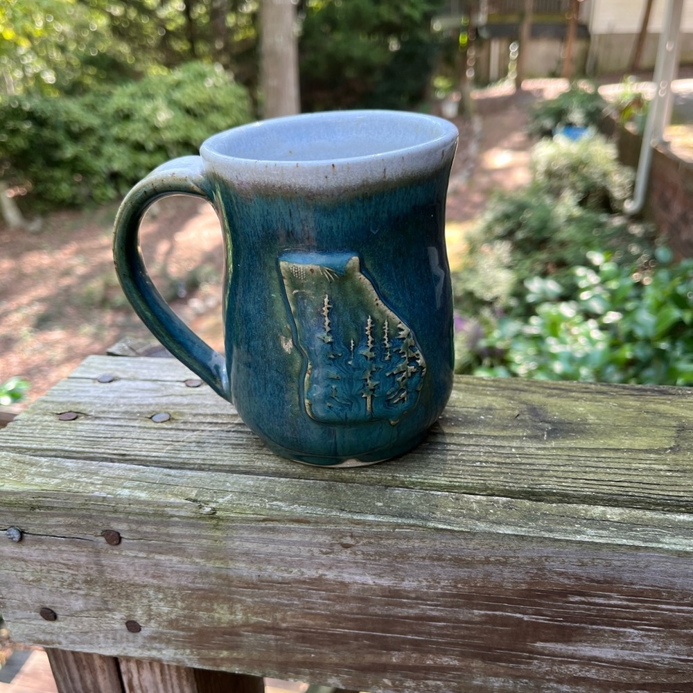 Handcrafted Green State of Georgia Ceramic Mug
